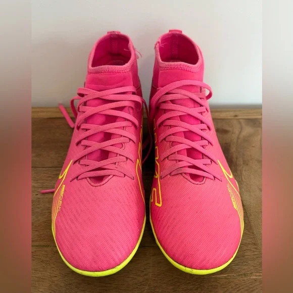Nike Mercurial pink yellow youth soccer cleats size 6 - Picture 2 of 6